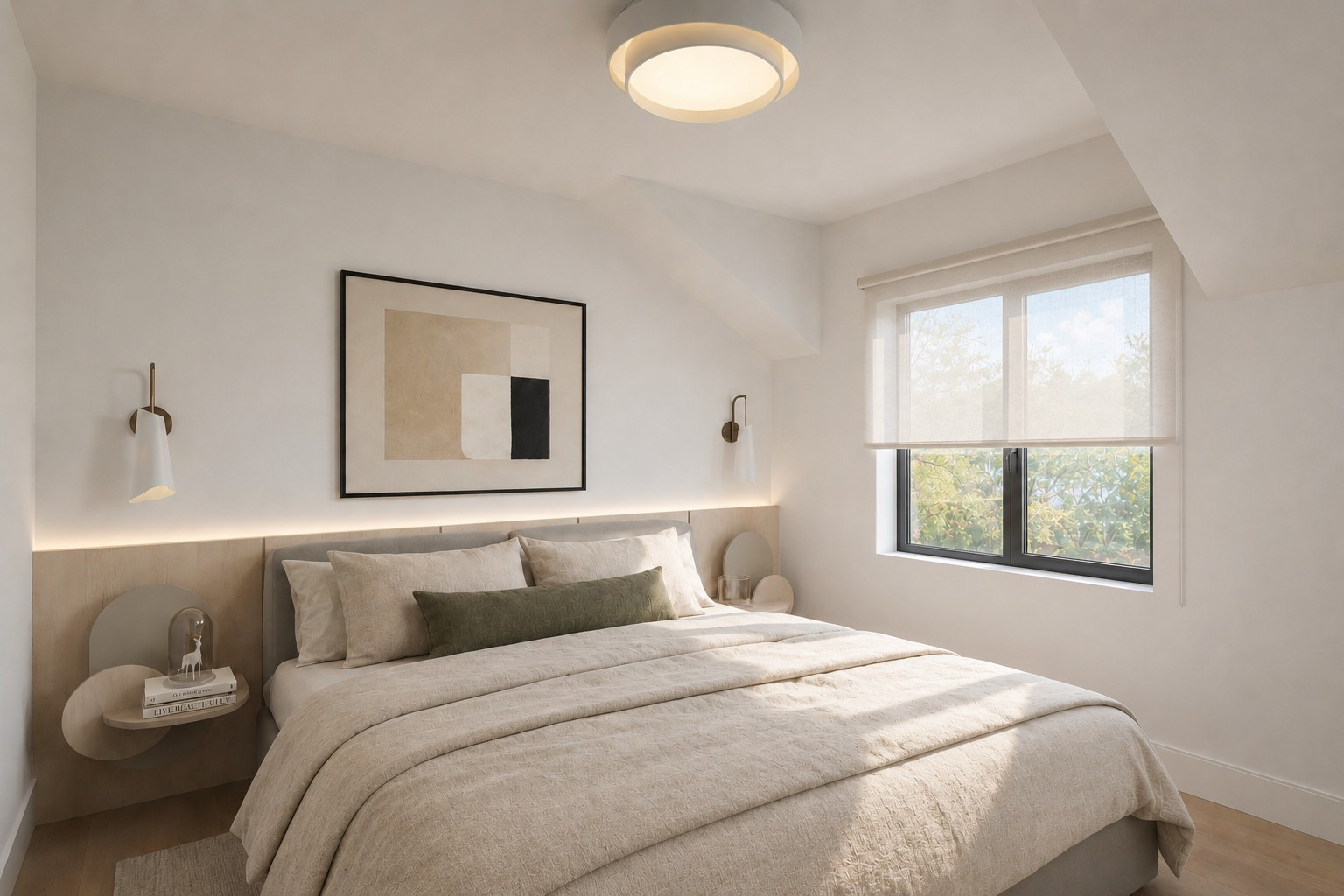 Bedroom — The Open House, Moore Park, Toronto — interior design by RZ Interiors
