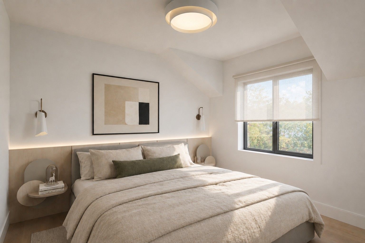 Bedroom — The Open House, Moore Park, Toronto — interior design by RZ Interiors