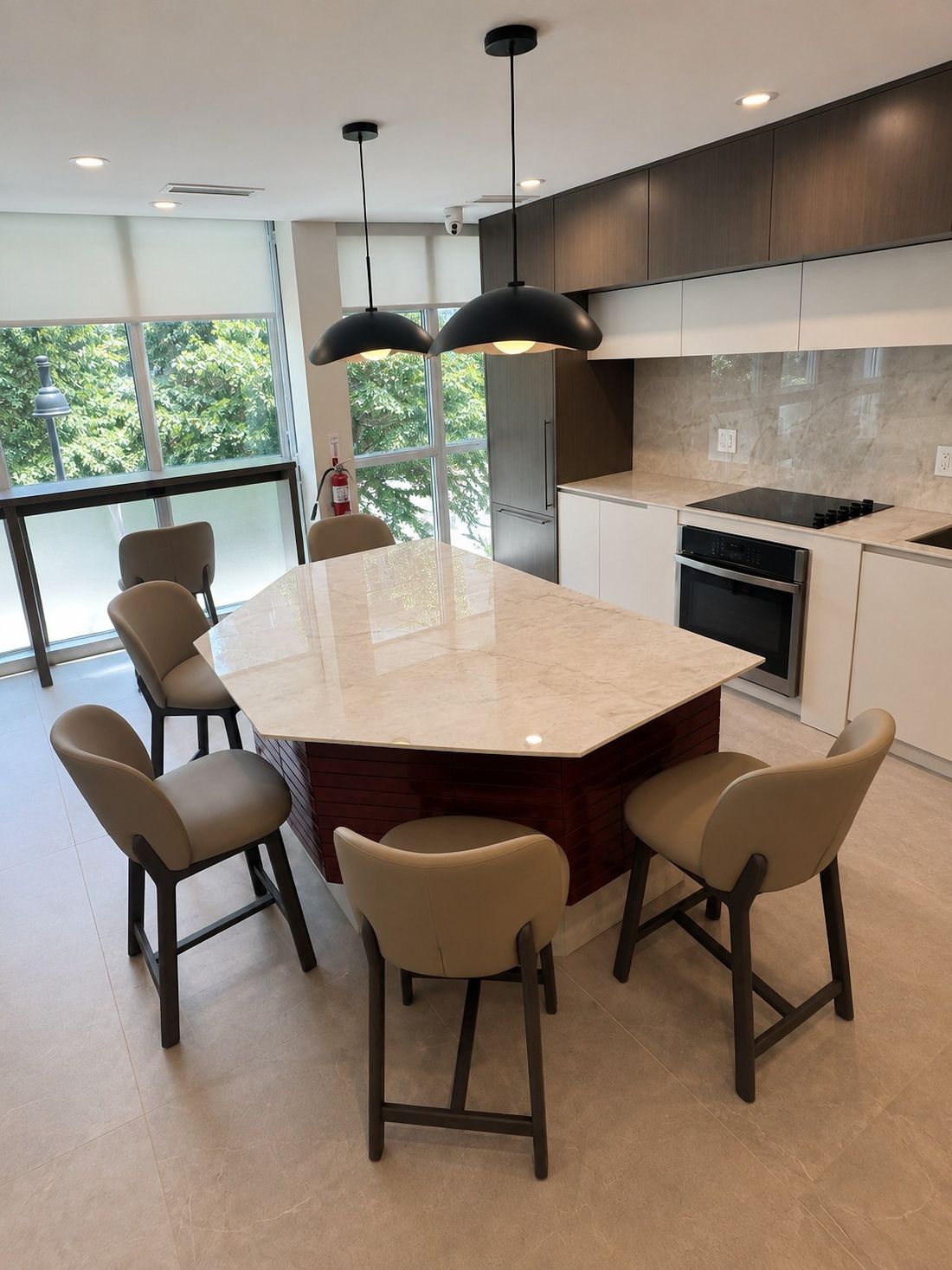 Communal kitchen — The Courtyard Tower, Queen West, Toronto — interior design by RZ Interiors