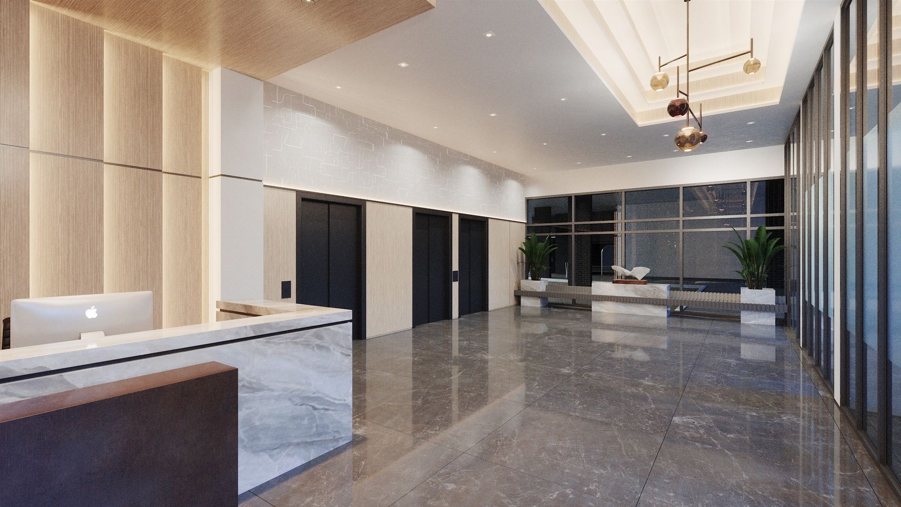 Concierge — The Centre Residences, Richmond Hill, Ontario — interior design by RZ Interiors