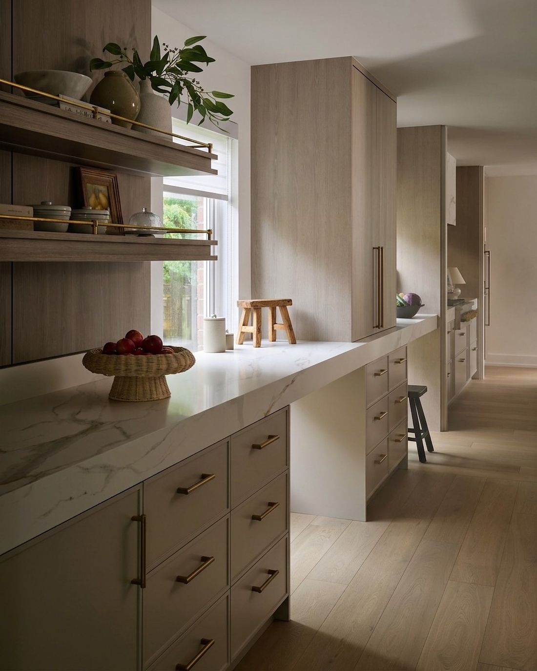 Counter and shelving — The Corner House — interior design by RZ Interiors