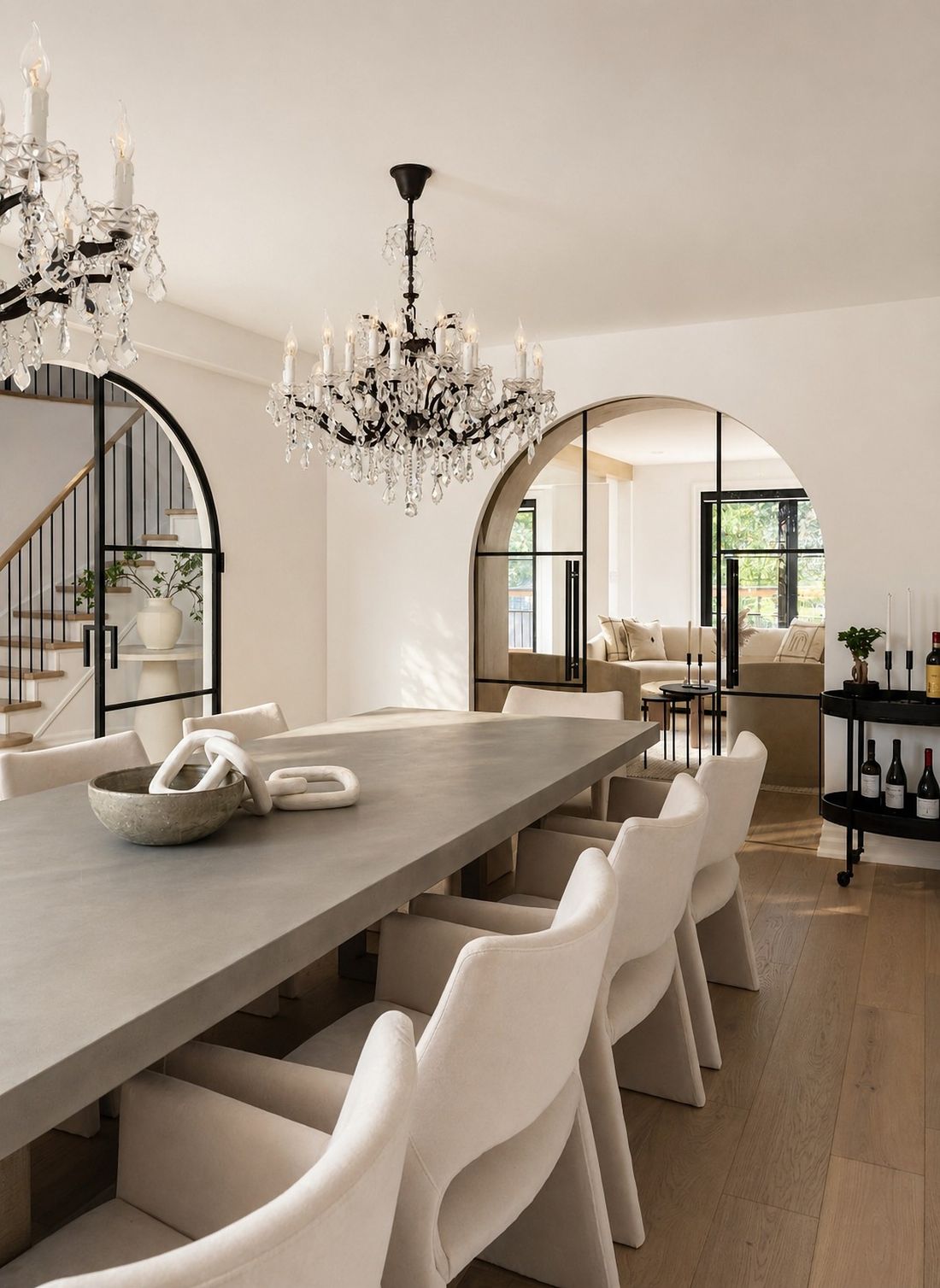 Dining for fourteen — Curvilinear Forms, Greater Toronto Area — interior design by RZ Interiors