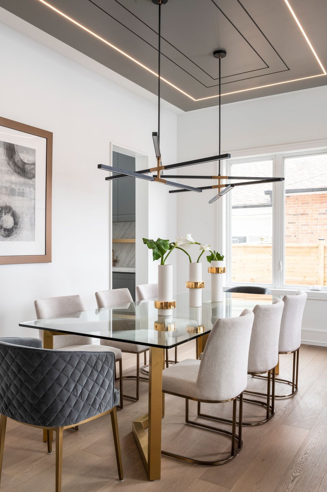 Dining room — Two Volumes, North York, Toronto — interior design by RZ Interiors