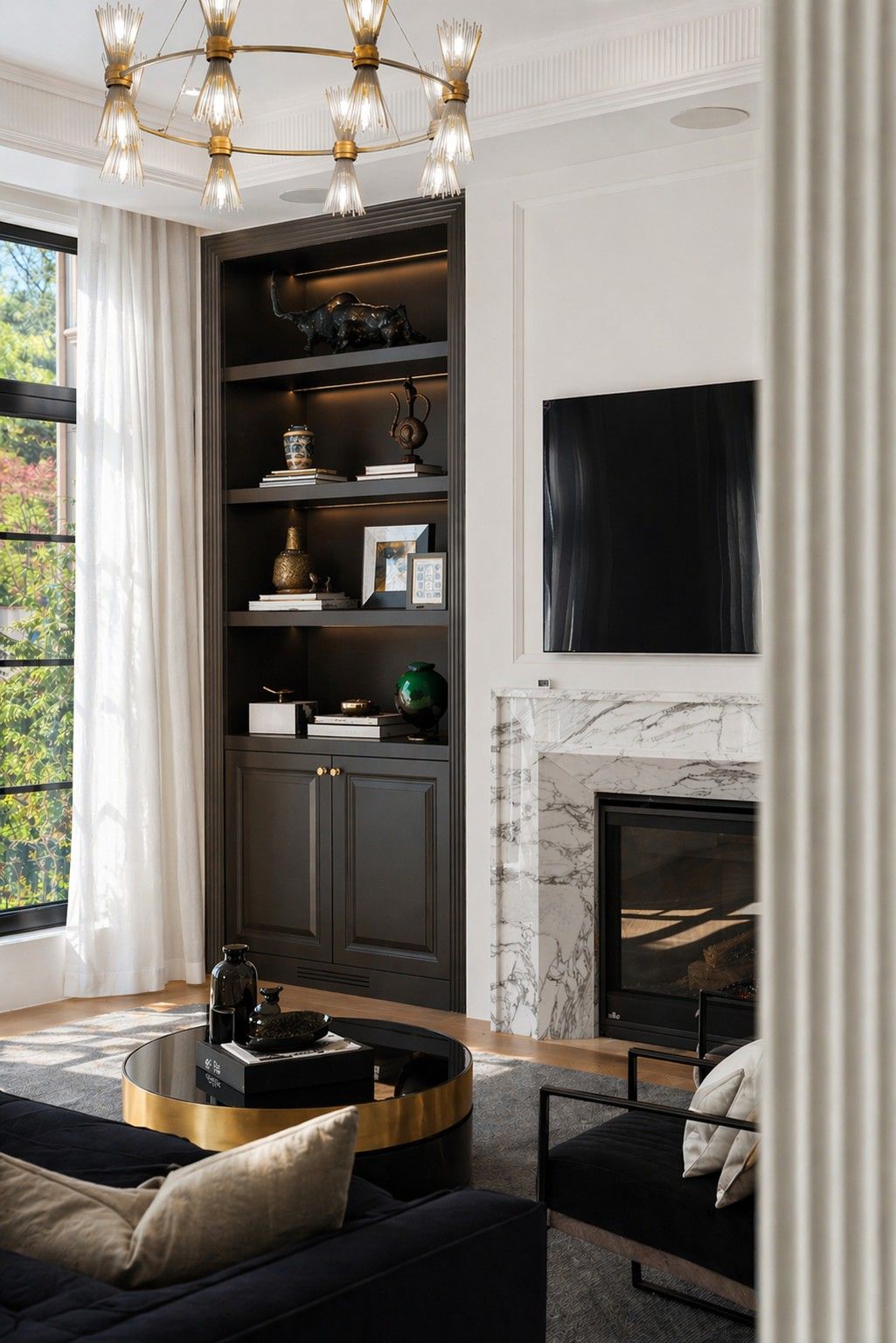 Family room built-ins — House Number Three — interior design by RZ Interiors