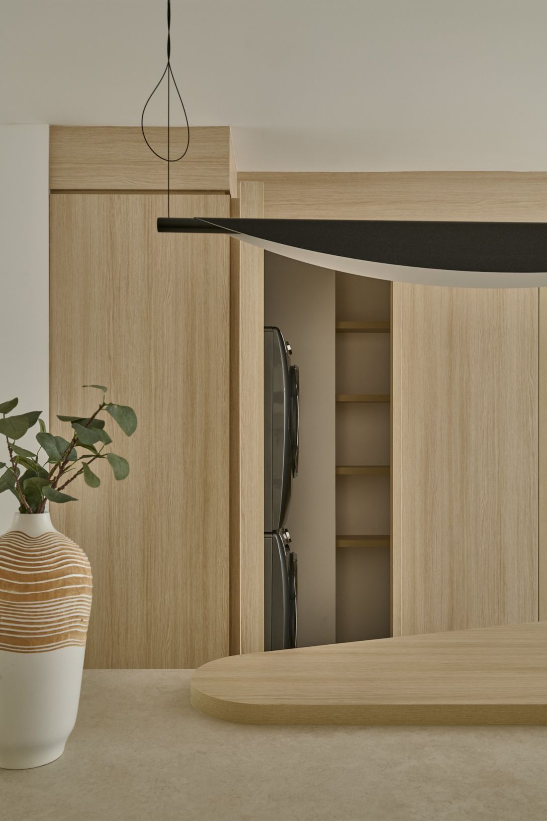 Flush closet door, open — The Void — interior design by RZ Interiors