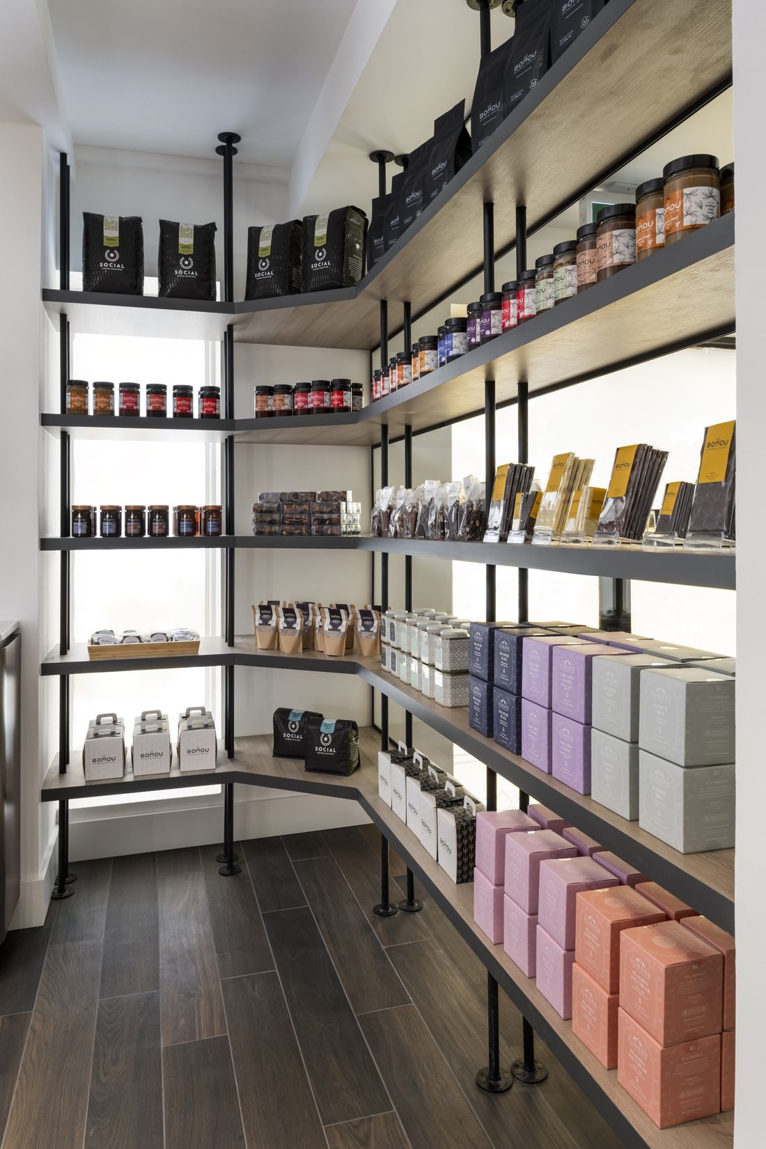 Glass display shelving — Bomou on Rosedale, Rosedale, Toronto — interior design by RZ Interiors