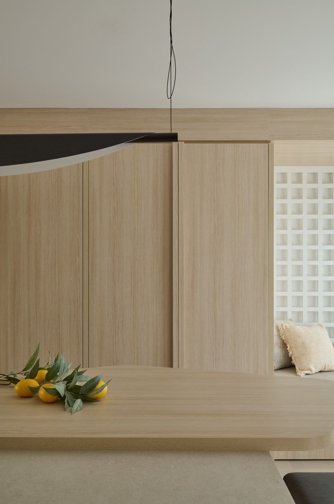 Hidden storage, closed — The Void — interior design by RZ Interiors