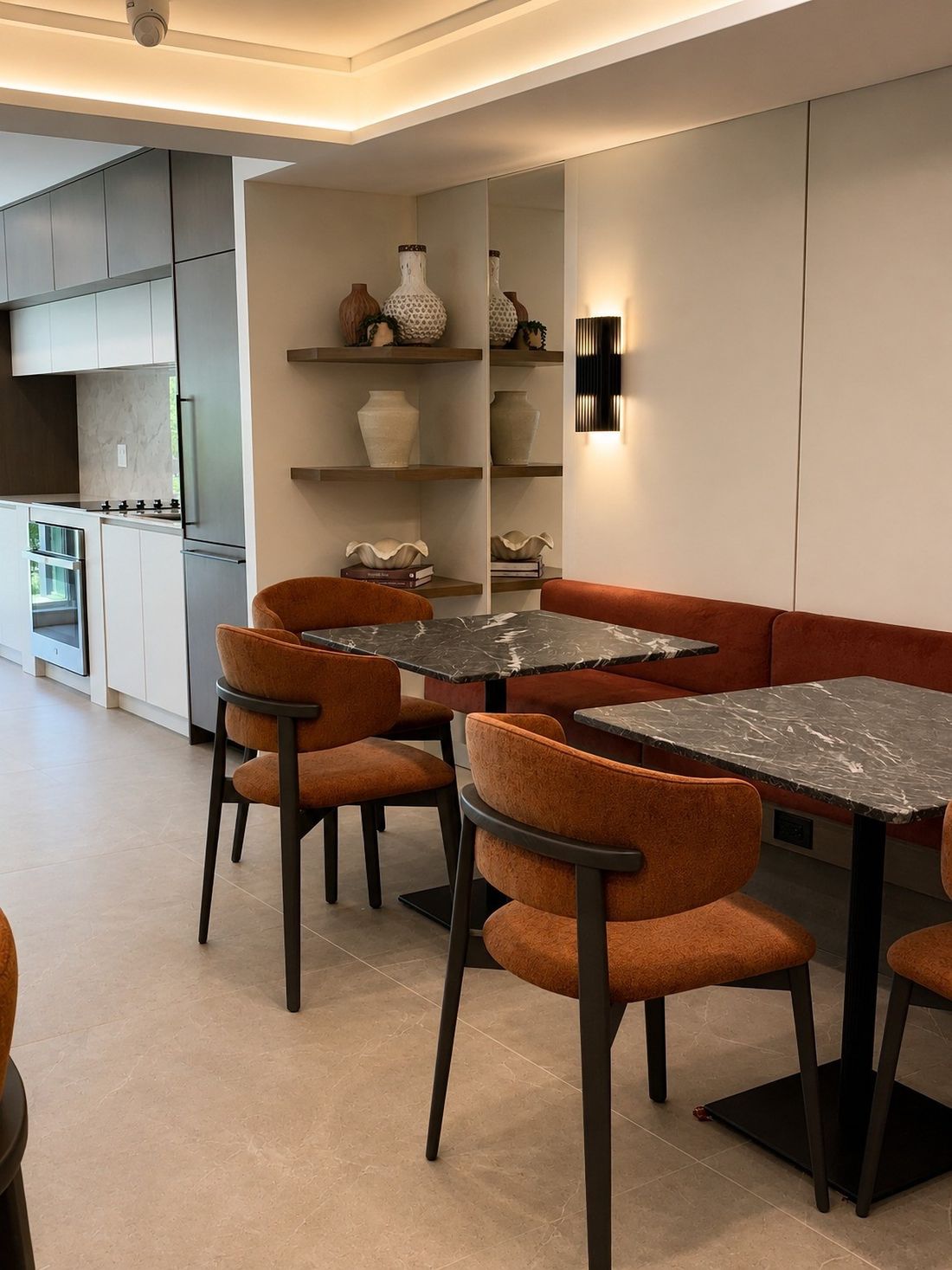Party room to community lounge, after — The Courtyard Tower, Queen West, Toronto — interior design by RZ Interiors