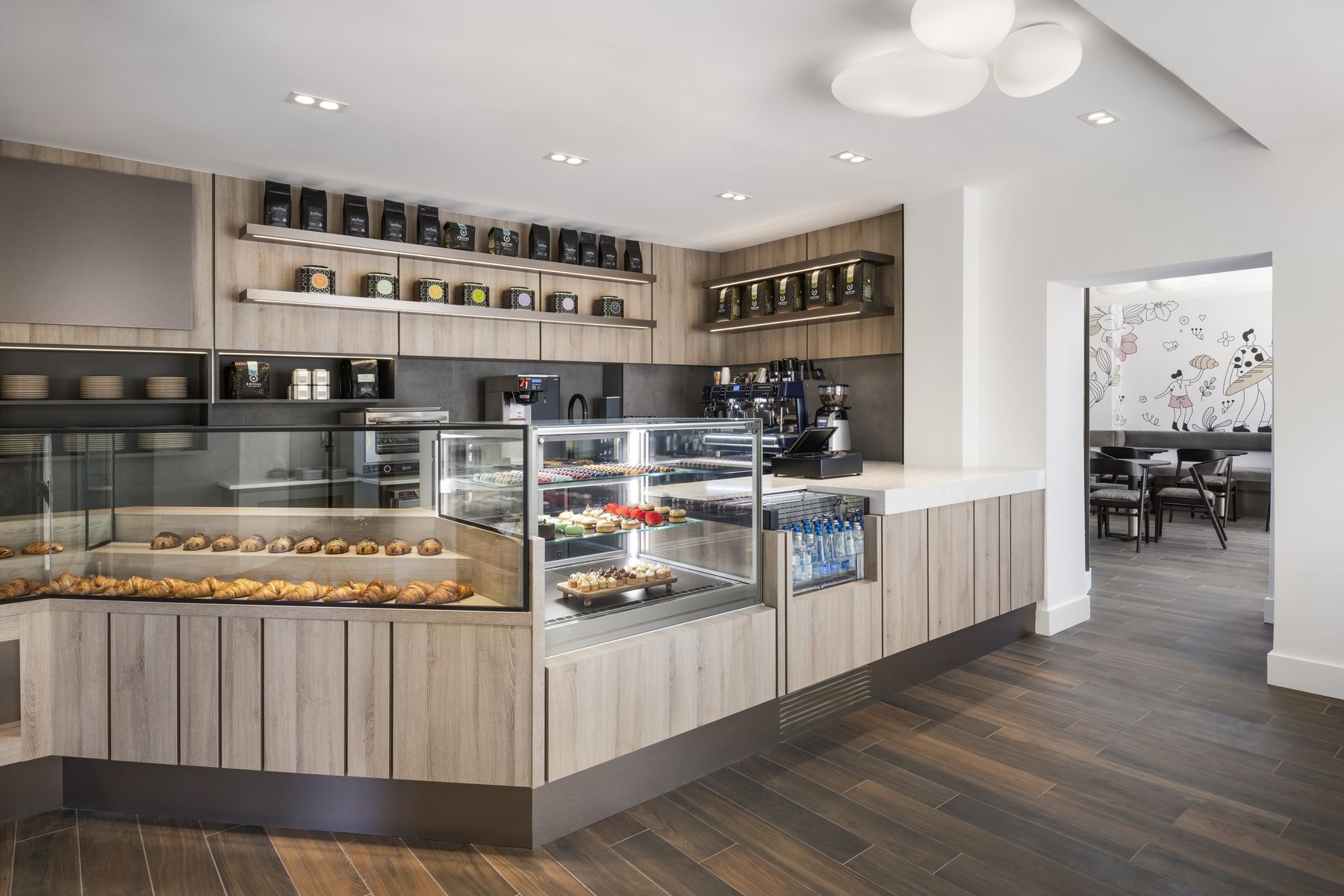Pastry counter and coffee bar — Bomou on Rosedale, Rosedale, Toronto — interior design by RZ Interiors