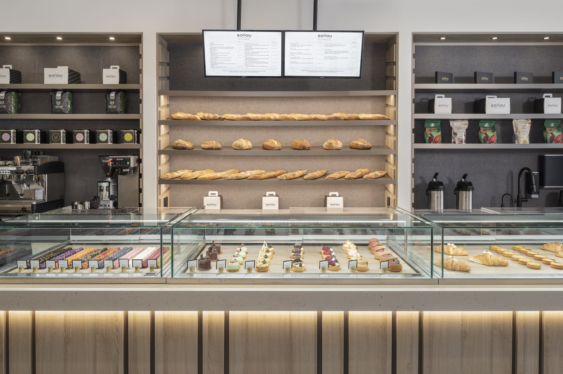 Pastry display — Bomou on Bayview, East York, Toronto — interior design by RZ Interiors