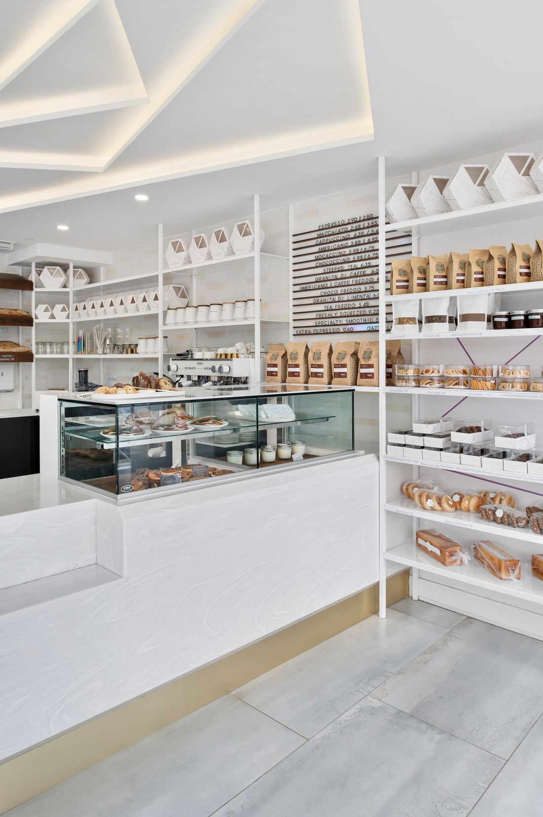 Retail shelving — The Light Bake, North York, Toronto — interior design by RZ Interiors