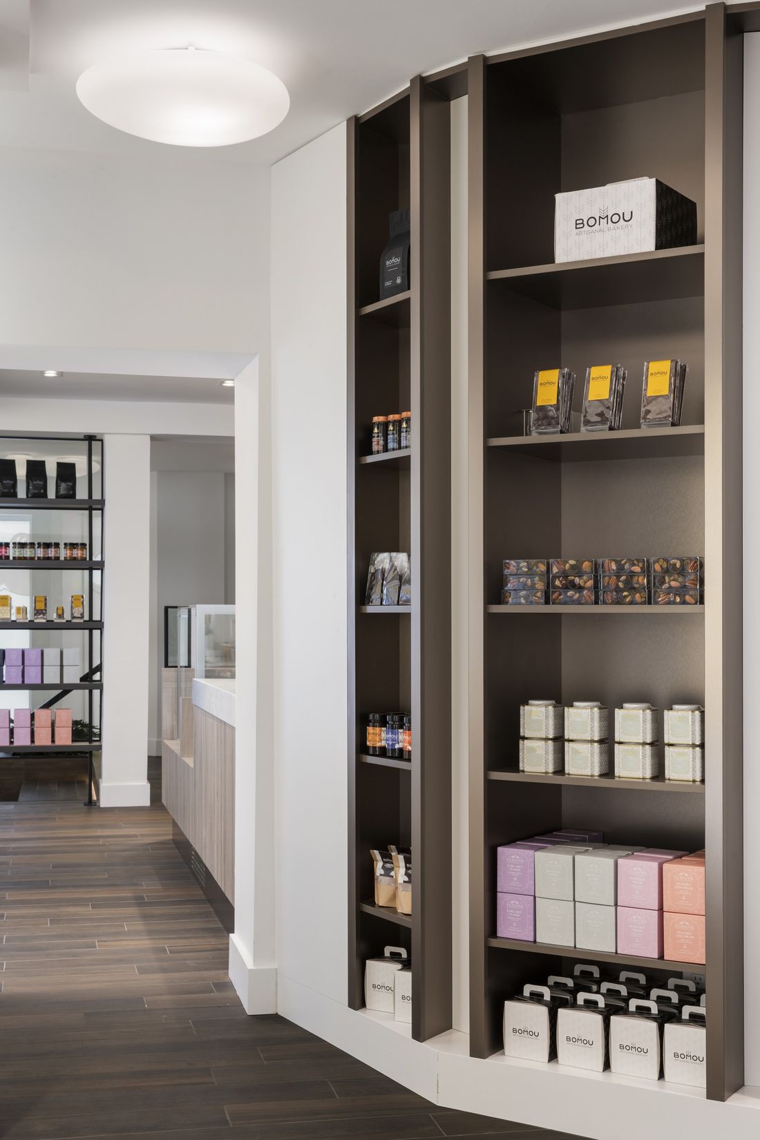 Retail wall — Bomou on Rosedale, Rosedale, Toronto — interior design by RZ Interiors