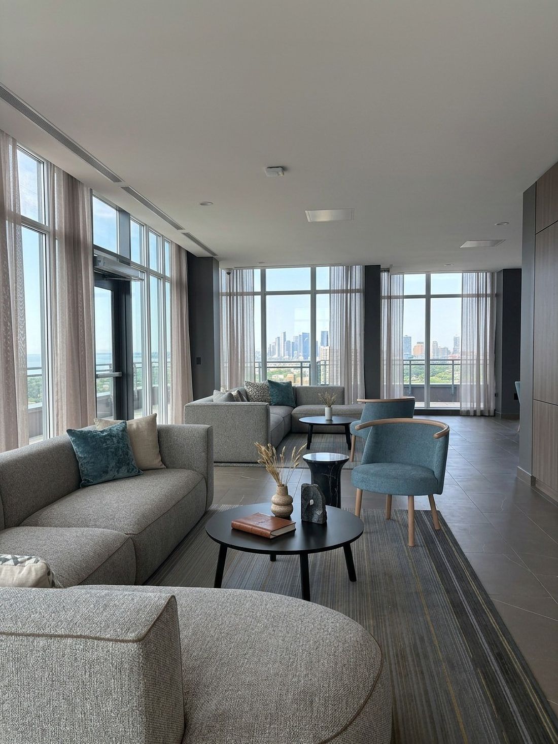 Rooftop lounge — The Courtyard Tower, Queen West, Toronto — interior design by RZ Interiors