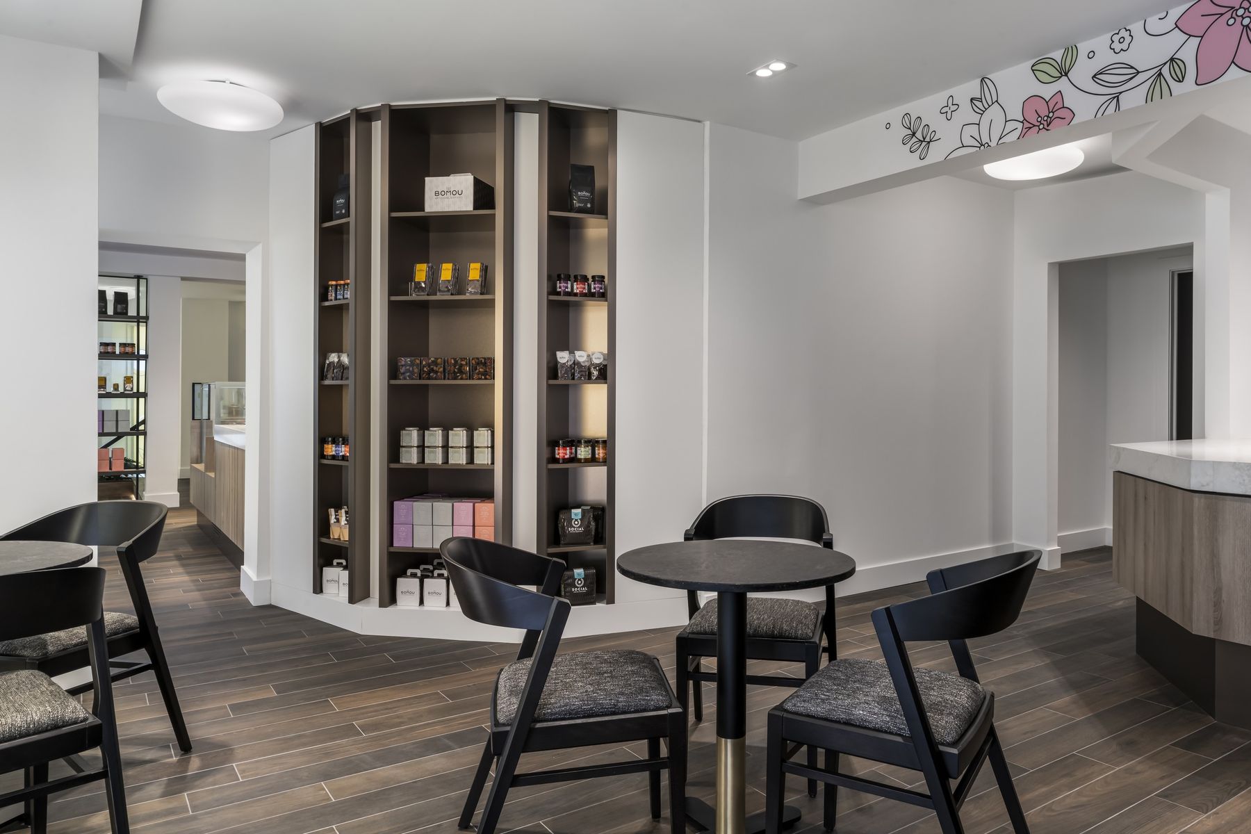 Seating and tall shelving — Bomou on Rosedale, Rosedale, Toronto — interior design by RZ Interiors