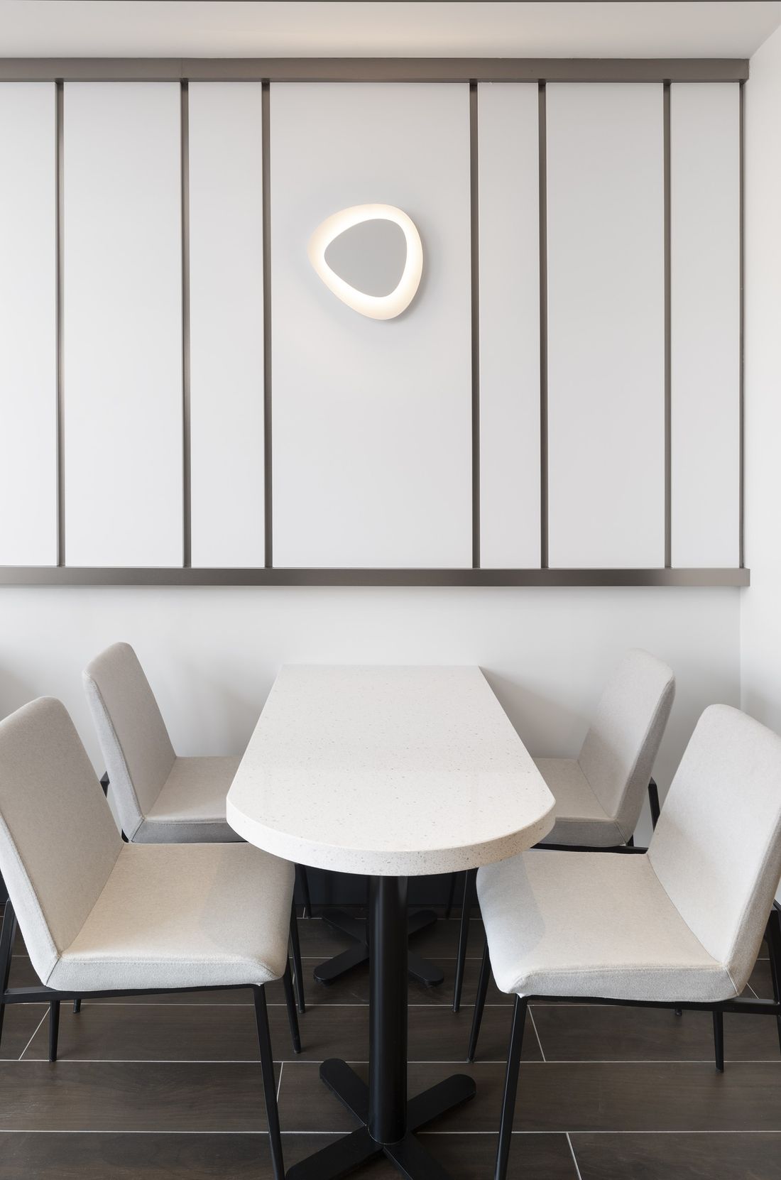 Seating detail — Bomou on Bayview, East York, Toronto — interior design by RZ Interiors