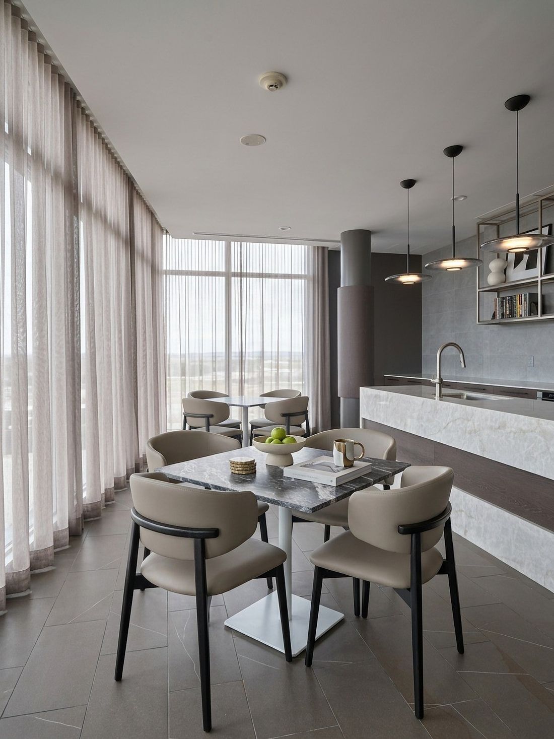 Sky lounge kitchen — The Courtyard Tower, Queen West, Toronto — interior design by RZ Interiors