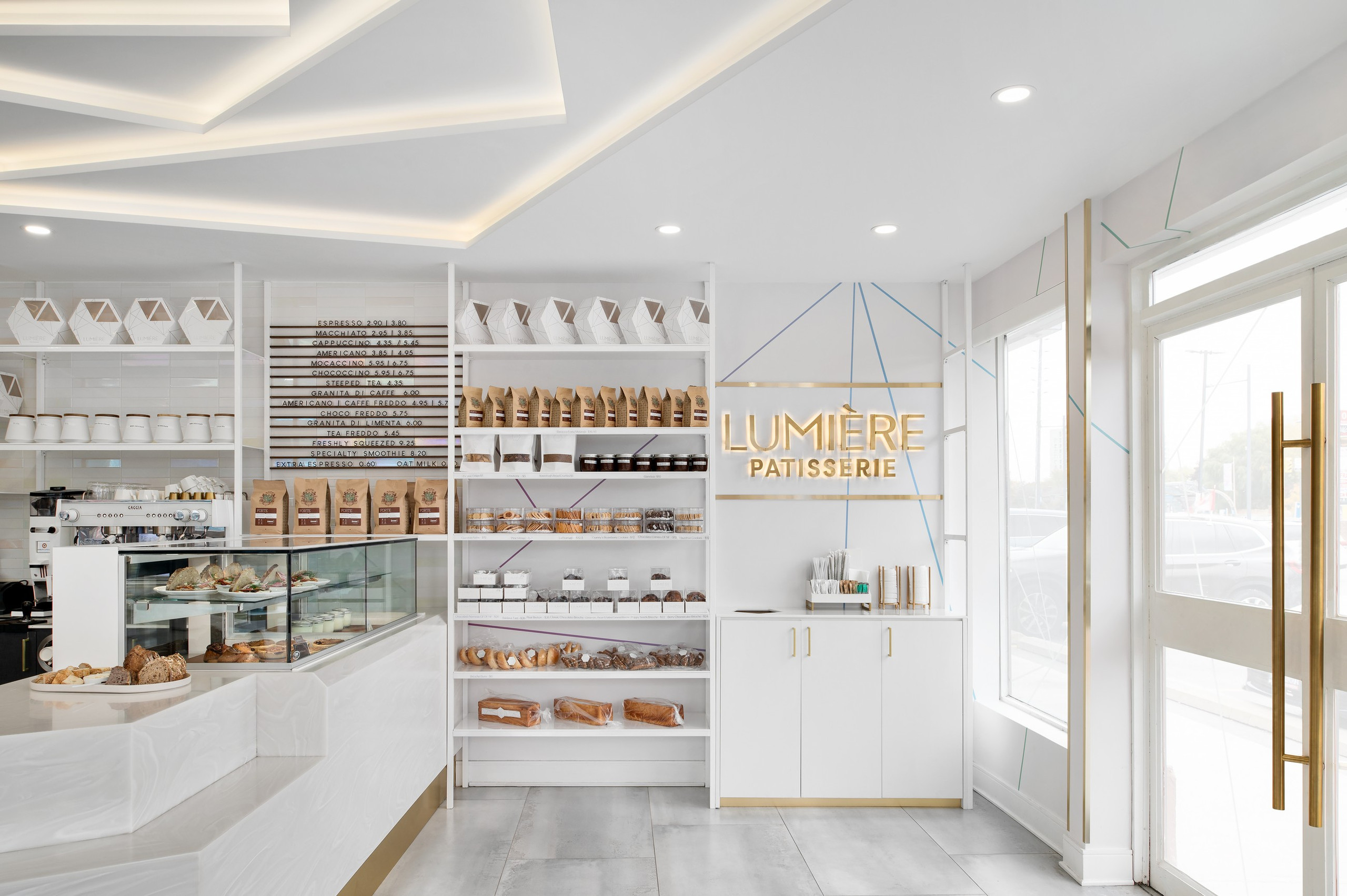 The boutique and pastry counter — The Light Bake, North York, Toronto — interior design by RZ Interiors