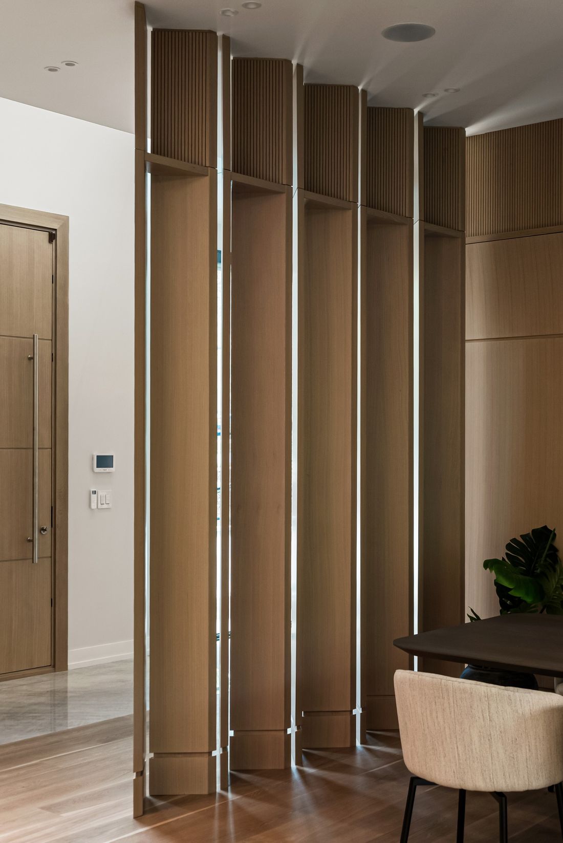 The offset slats — The Offset, Toronto — interior design by RZ Interiors