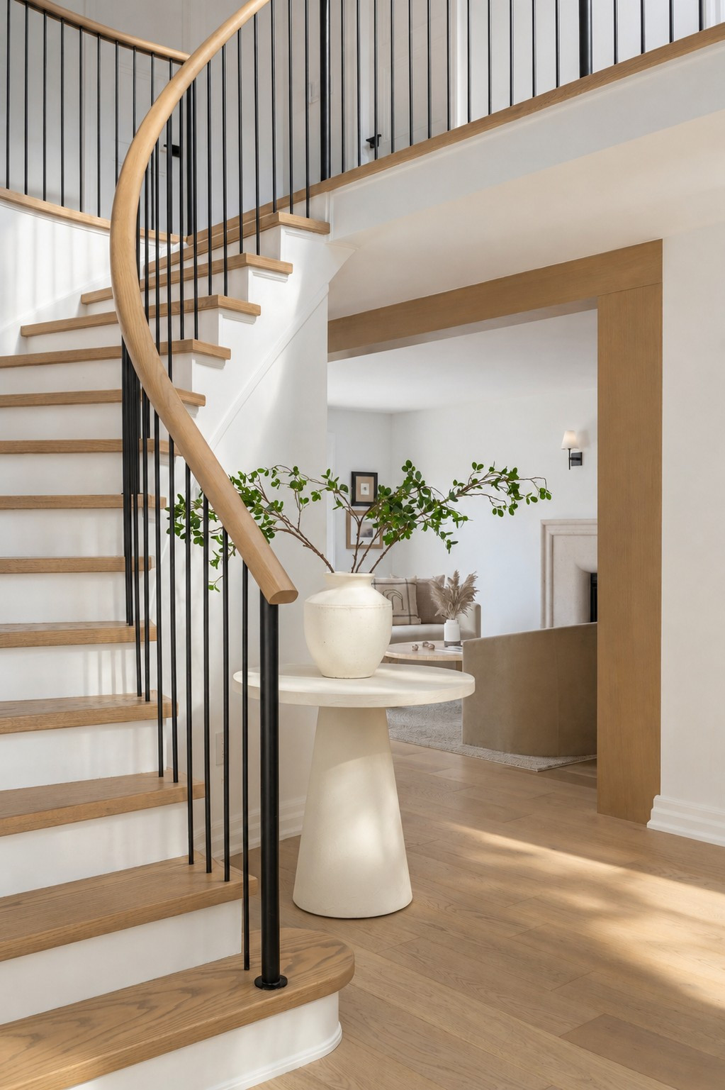 The reimagined curved stair — Curvilinear Forms, Greater Toronto Area — interior design by RZ Interiors
